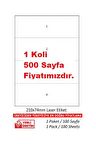 A1Etiket Tw-2404 500 A4 Sayfa Lazer Etiket  210 x 74 mm 2.000 1 A4 Sayfada 4 Etiket